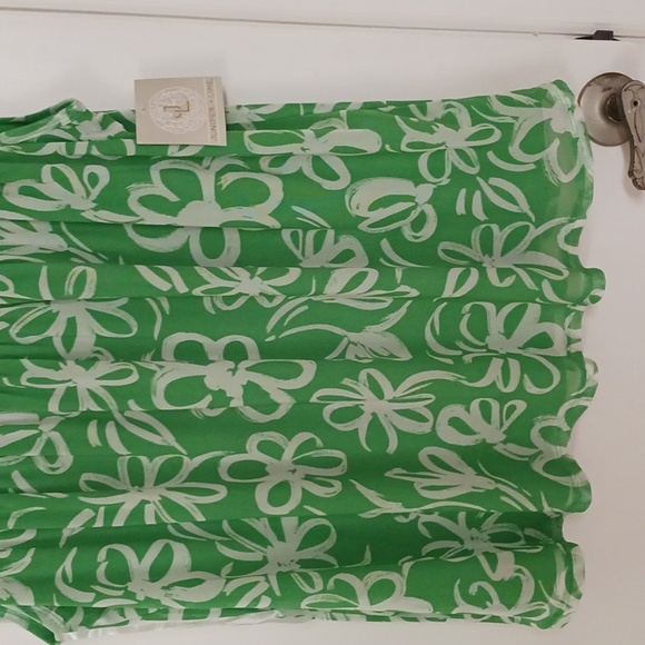 BRIGHT GREEN BLOUSE L NWT JUNIPER & LIME - Picture 2 of 8